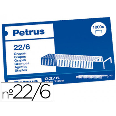 Caja de grapas Petrus nº 22/6 -Caja de  1000 uds